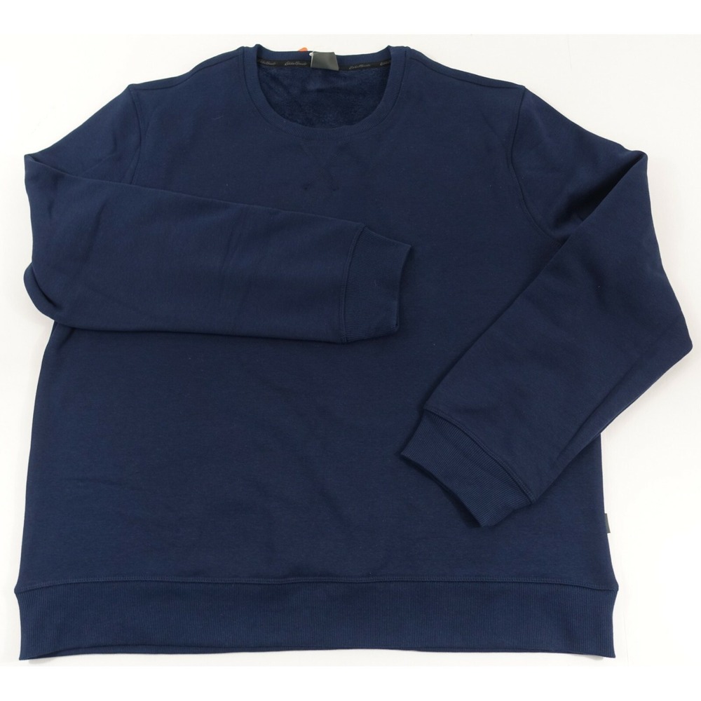 Eddie Bauer Sweatshirt Men XXL Crewneck Fleece Lined Navy Blue